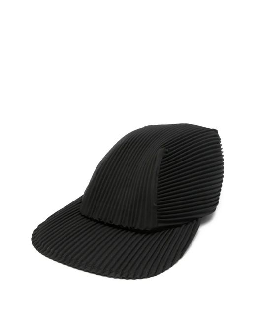 Homme Plissé Issey Miyake Black Pleated Baseball Cap for men