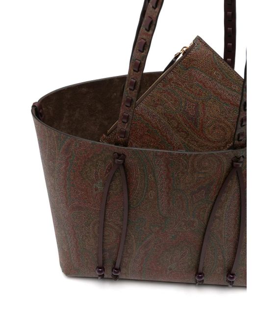Etro Brown Paisley-Jacquard Shoulder Bag