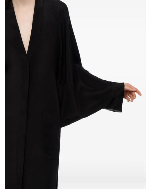 Max Mara Maxi-Jurk Met Wijde Mouwen En V-Hals in het Black