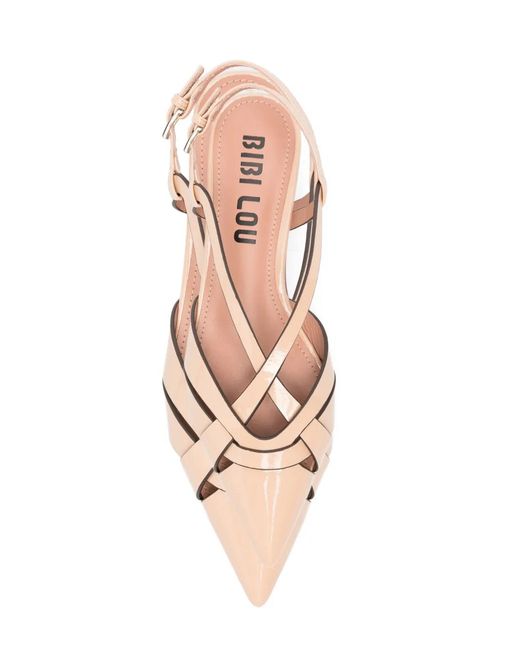 Bibi Lou Natural Slingback Flat Pumps