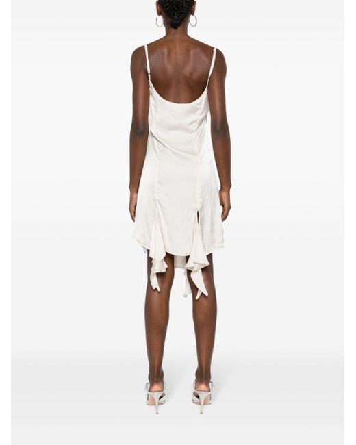 Y. Project White Satin-finish Mini Dress