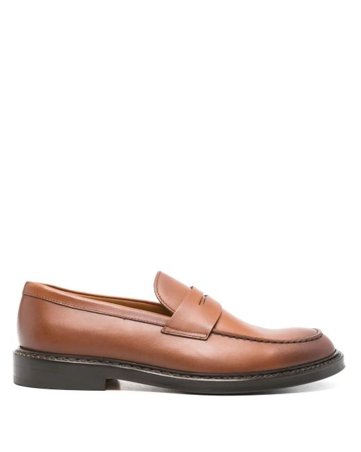 メンズ Doucal's レザーローファー Brown
