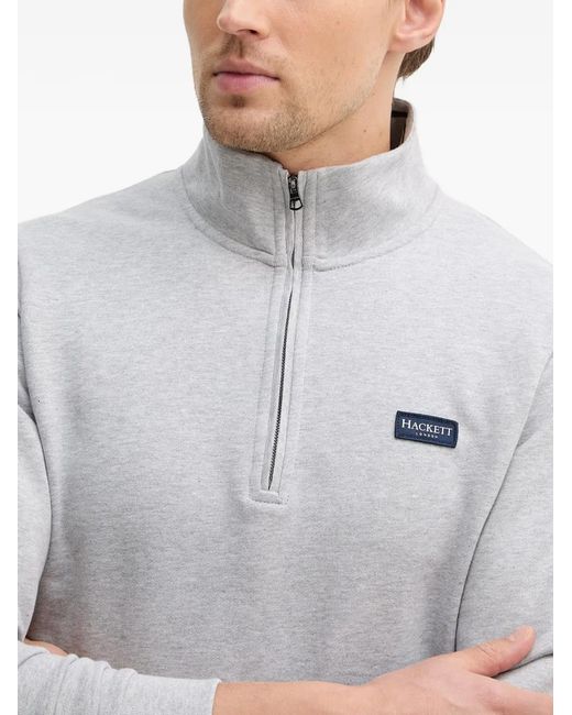 Hackett Gray Sweat Col Zipp� for men