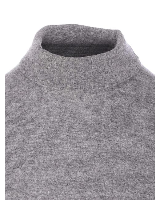 Gucci Gray Turtleneck Logo-Detail Sweater for men