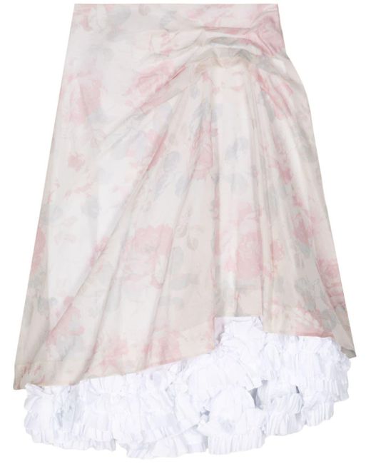 Molly Goddard Pink Jules Gathered Ruffle-trim Skirt