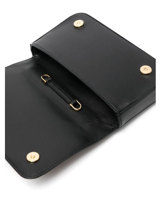 Moschino Black Floral-appliqué Mini Bag
