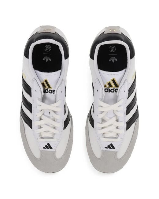 Adidas White Sambadrille Leather Sneakers for men