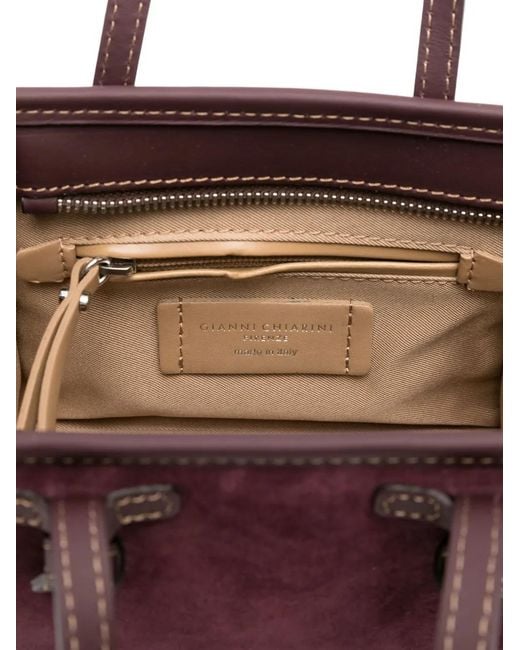 Gianni Chiarini Purple Miss Marcella Knotted-Detail Suede Tote Bag