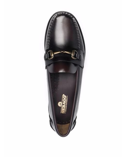 Sebago Black Horsebit-Detail Leather Loafers