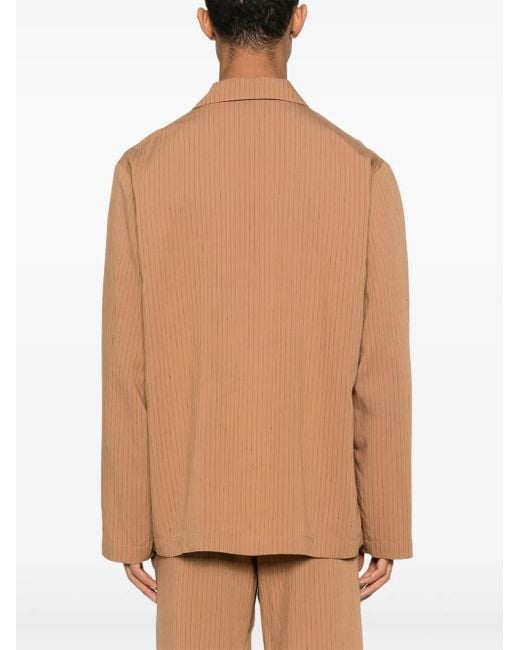 Nanushka Brown Pinstriped Shirt for men