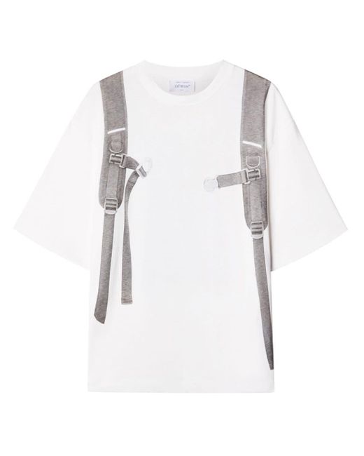 Off-White c/o Virgil Abloh T-Shirt mit Rucksack-Print in White für Herren