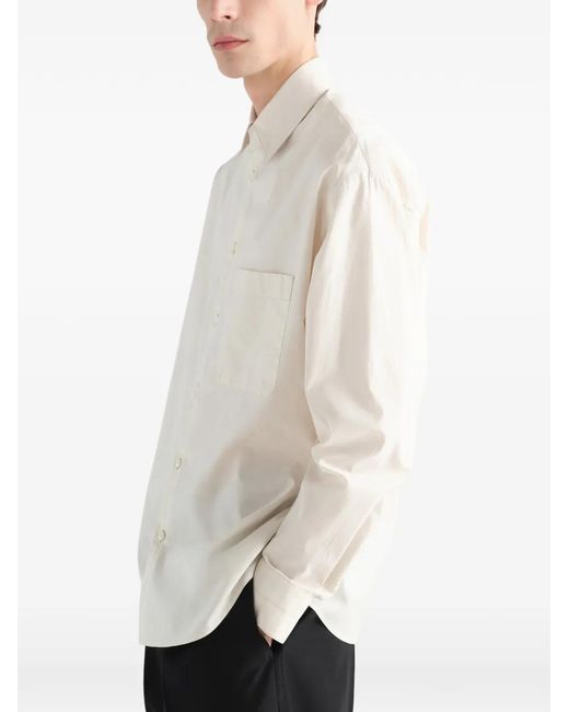 Lemaire White Washed Chest-Pocket Shirt for men