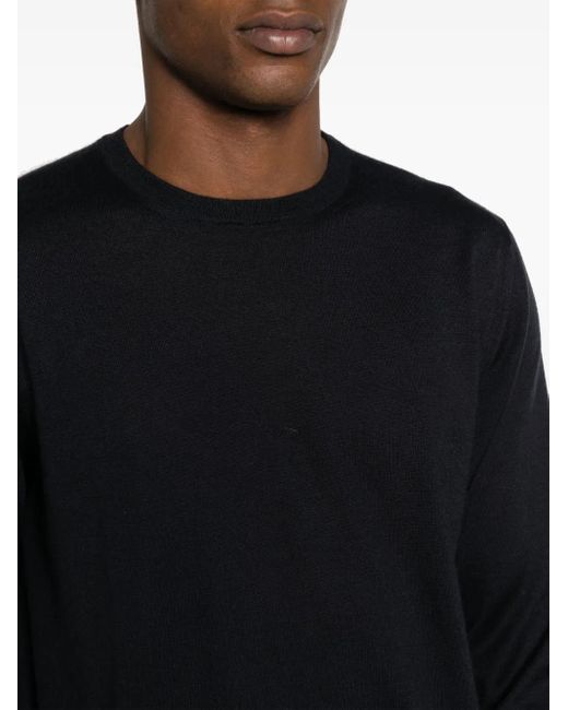 Eraldo Blue Crew-Neck Cashmere-Blend Jumper for men