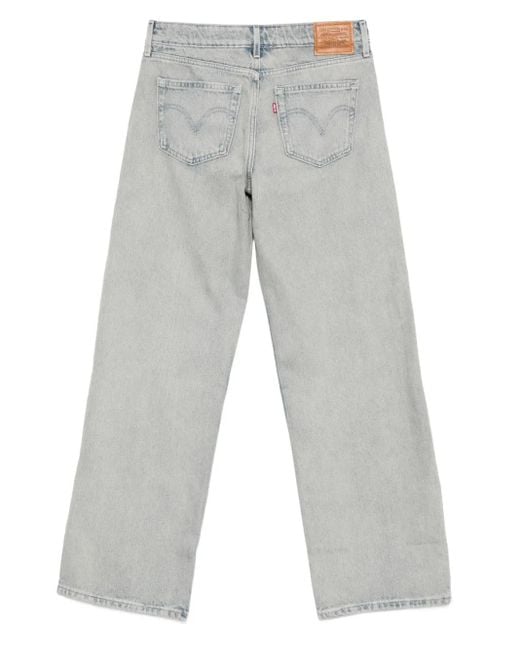 Levi's Gray Logo-Patch Jeans