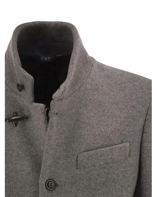 Fay Gray Wool Blend Single Breasted Blazer for men
