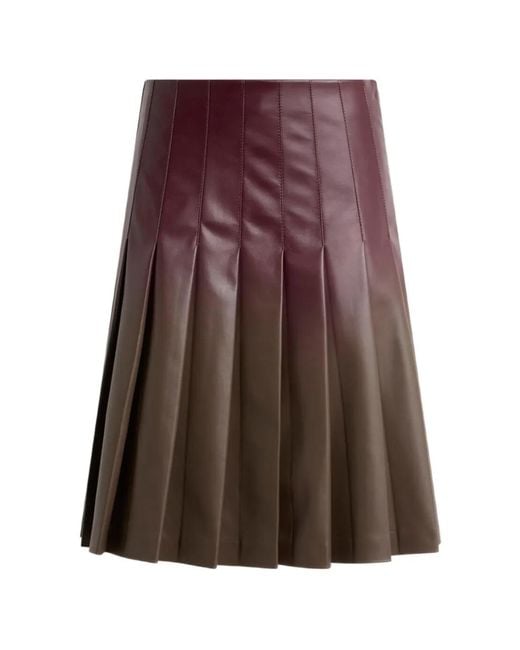 Etro Brown Short Pleated-Skirt