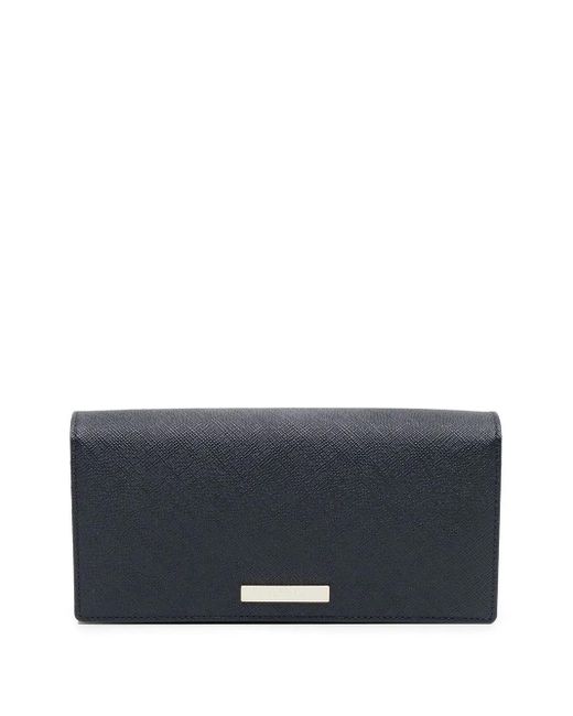 Agnes B. Blue Grained-Leather Purse
