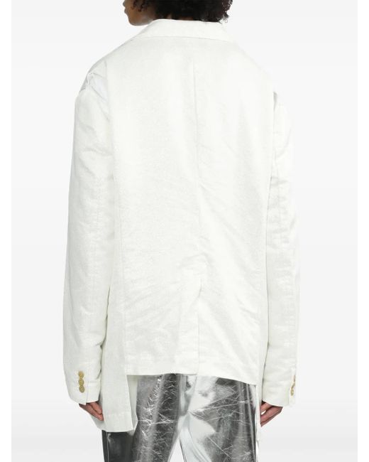 COMME DES GARÇON BLACK White Asymmetrischer Blazer