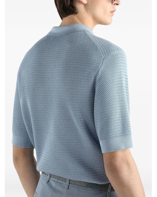 Dolce & Gabbana Blue Polo En Soie for men