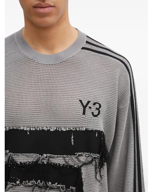 Y-3 Gray Pull À Col Rond