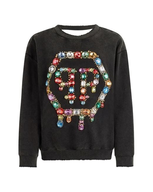Philipp Plein Black Open-Back Sweatshirt