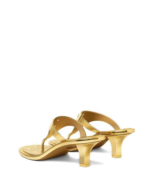 Versace 55Mm Alia Metallic Mules