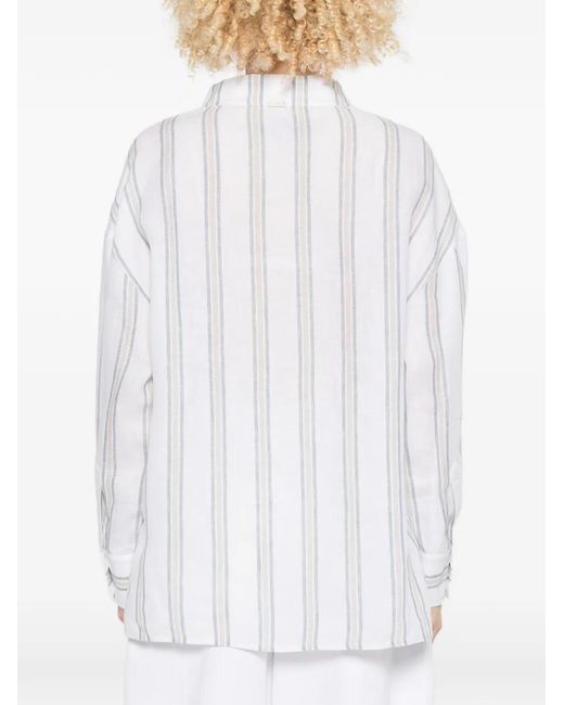 Fedeli White Martin Striped Blouse