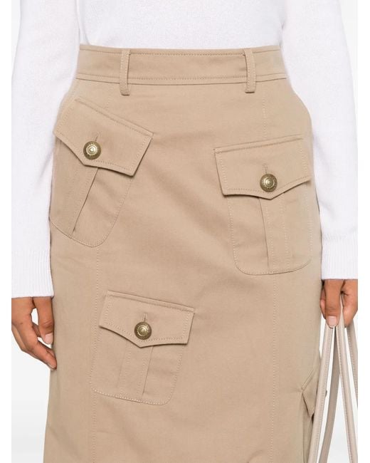 Moschino Natural Cargo Midi Skirt