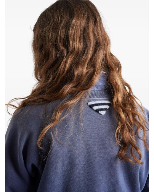 Prada Blue T-Shirt mit Logo-Print