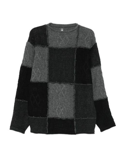 Adererror Black Patchwork Crew-Neck Sweater