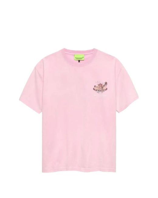 New Amsterdam Pink Graphic-Print Crew-Neck T-Shirt for men