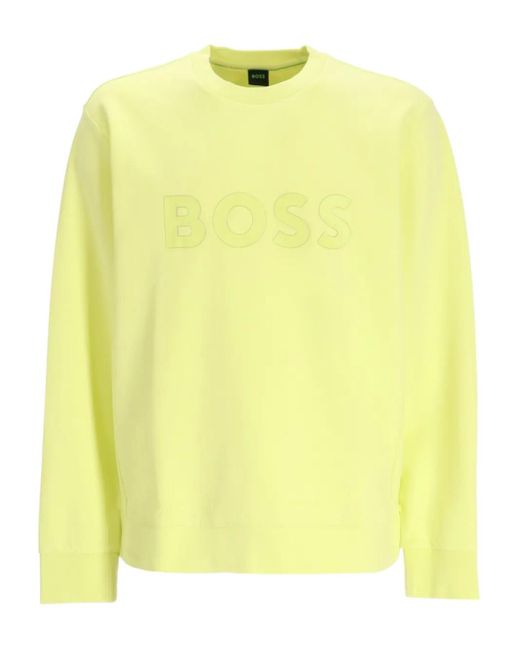 Boss Yellow Logo-Emed Sweatshirt for men
