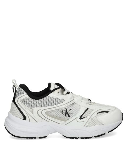 Calvin Klein White Logo-patch Sneakers