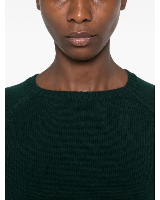 Be You Green Ribbed-Trim Long-Sleeve Sweater
