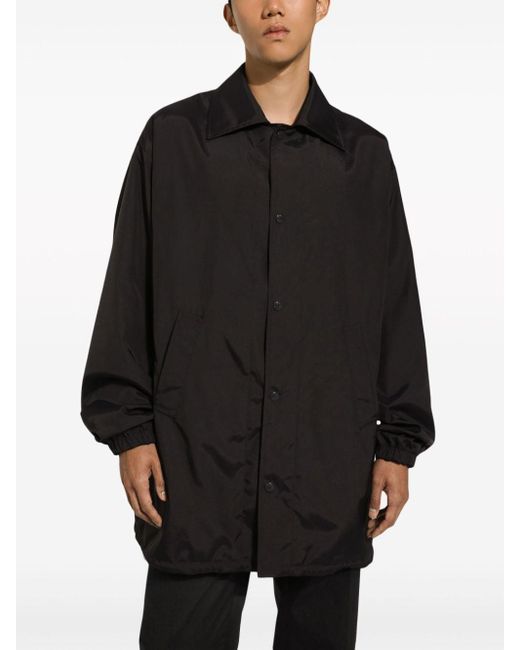 Camicia con placca logo di Dolce & Gabbana in Black da Uomo