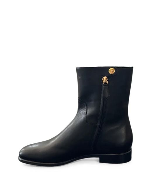Pollini Black Logo-Plaque Ankle Boots