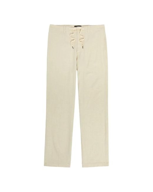 PAIGE Natural Drawstring-Waist Slub-Texture Trousers for men