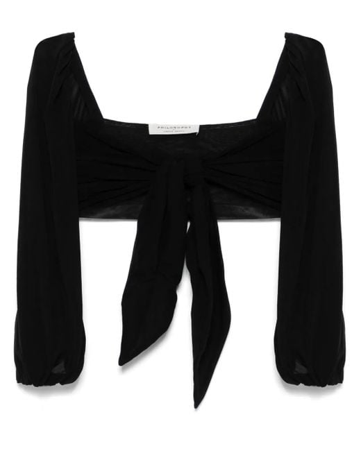 Philosophy Di Lorenzo Serafini Black Sweetheart-Neck Top