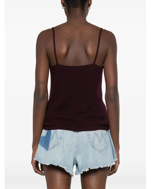 Bompard Purple V-Neck Cashmere Tank Top