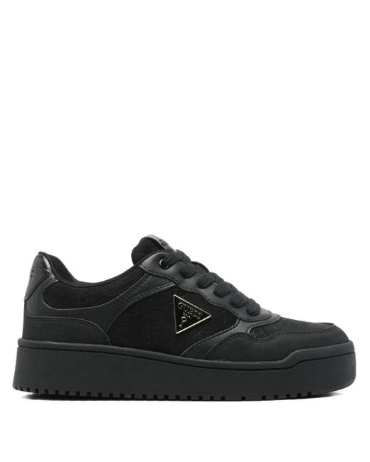 Guess Black Miram9 Logo-Plaque Sneakers