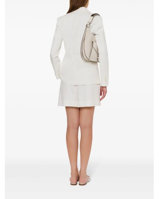Alberta Ferretti White Single-Breasted Blazer