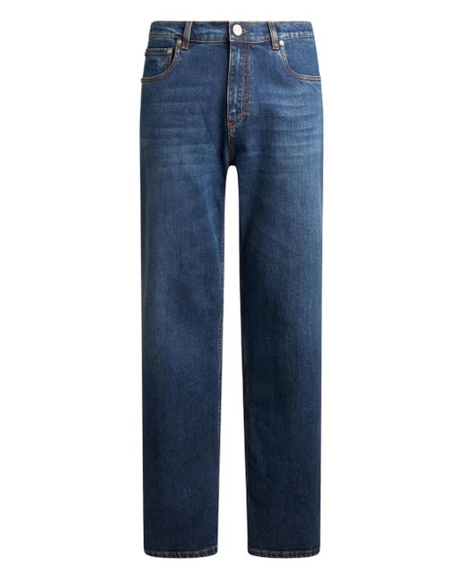 Etro Blue Straight-Leg Jeans for men