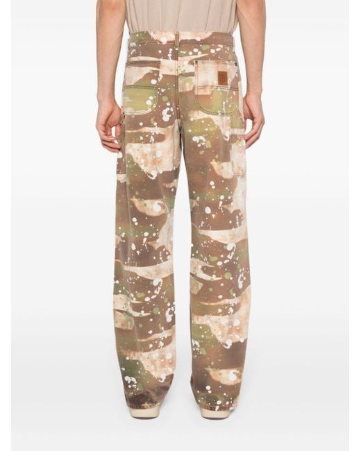 MSGM Natural Camouflage-print Canvas Trousers for men