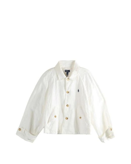 Polo Ralph Lauren White Woven Windbreaker Jacket