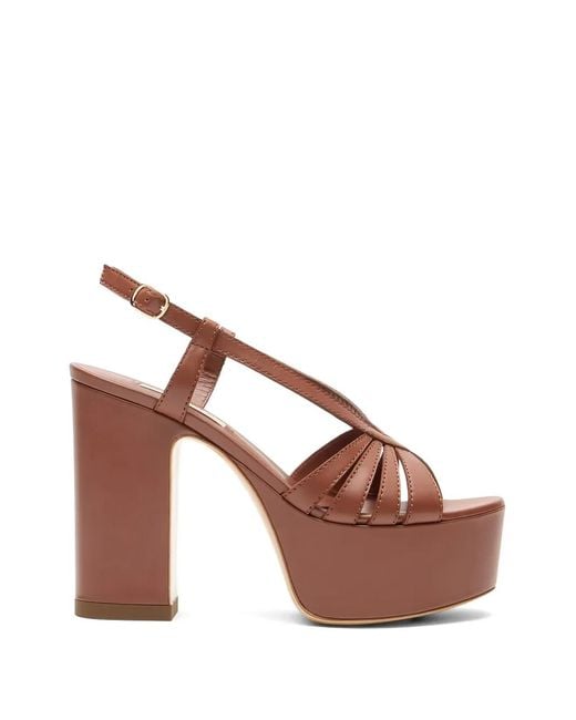 Casadei Brown Elsa Platform Sandals