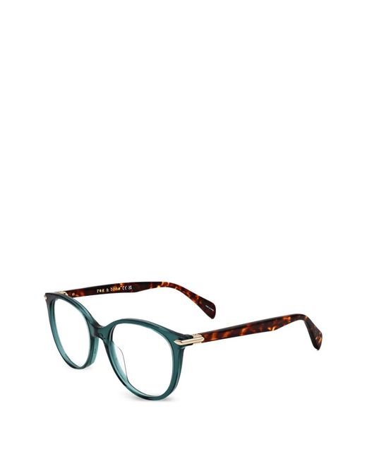 Rag & Bone Green Round-Frame Glasses