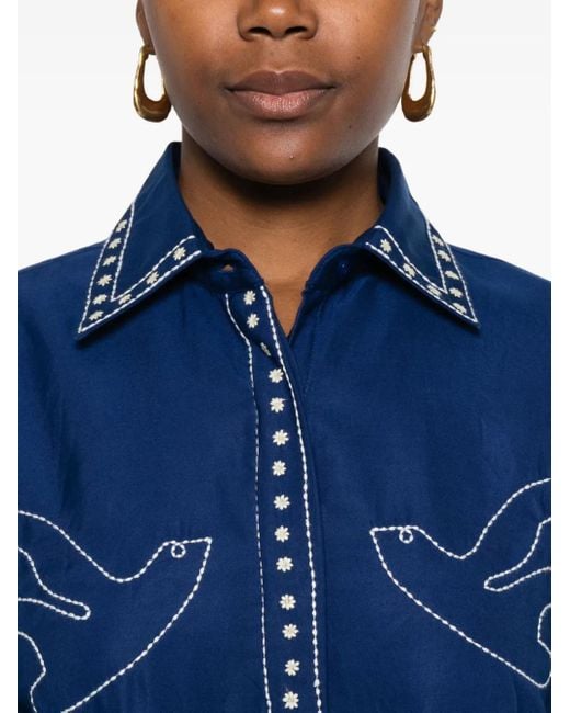 Chemise Vallès À Broderies Maison Labiche en coloris Blue