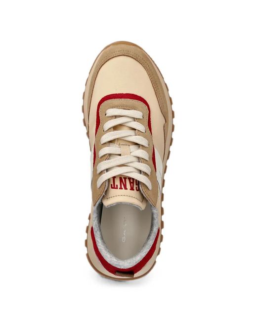 Gant Pink Panelled Suede-Trimmed Sneakers