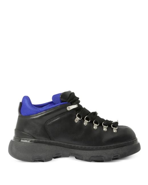 Burberry Black Leather Trek Boots for men
