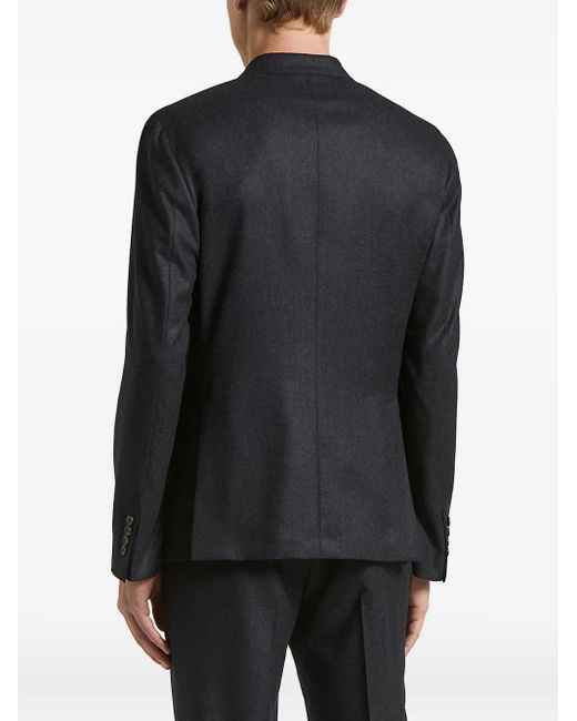Peserico Black Double-Breasted Patch-Pocket Jacket for men
